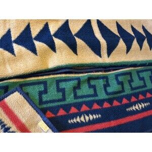 Vtg Biederlack of America Camp Blanket Throw Southwest Aztec USA Made Geometric